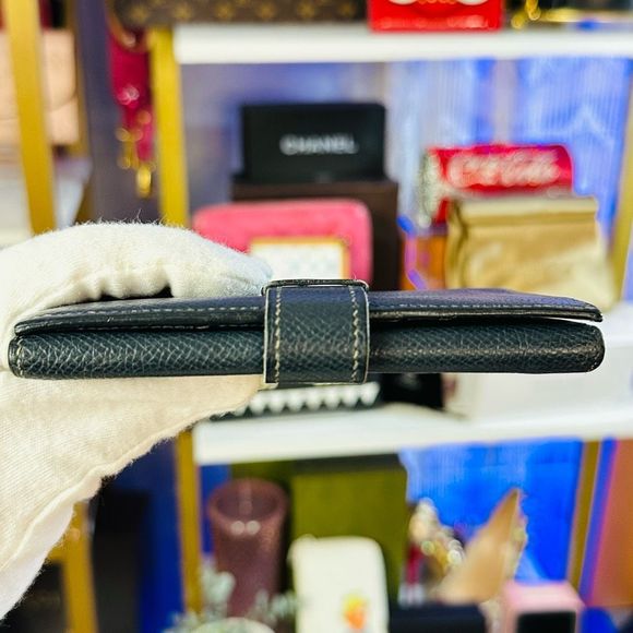 Hermes Blue Trifold Compact Wallet with Zipper Coin Pouch - Picture 10 of 11